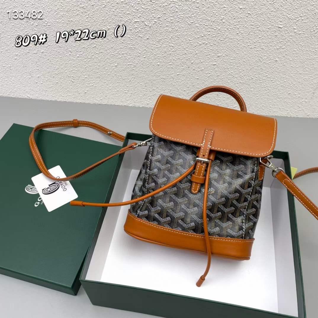 Luxury Goyard Saigon Top Handle Bag Grey | Beechwood Handle, Leather Trim & Crossbody Strap