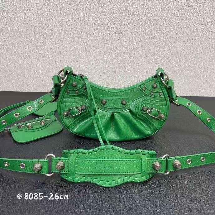 Pink Leather Crossbody Bag with Studded Details & Adjustable Strap