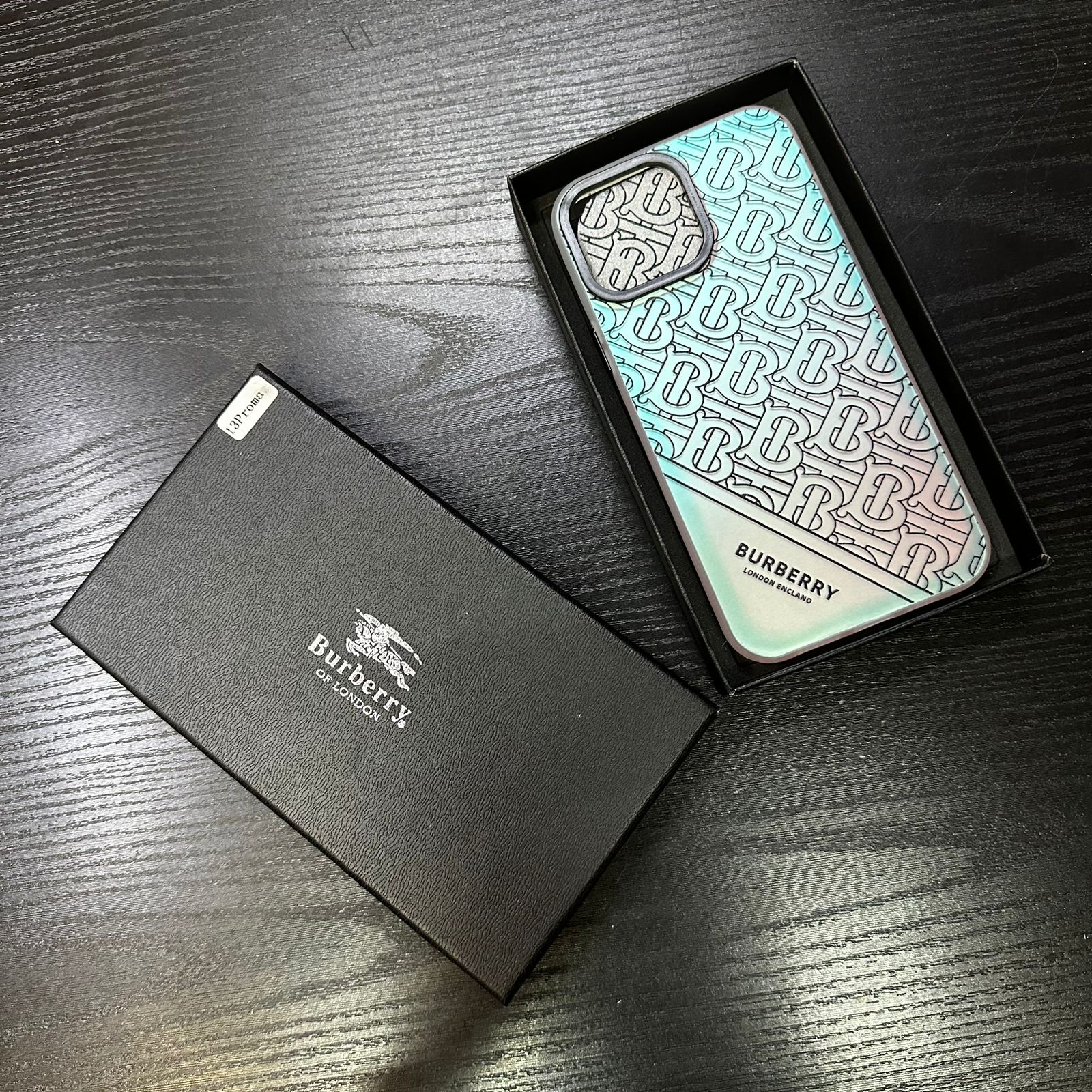 Burberry Logo Print Phone Case with Gradient Design