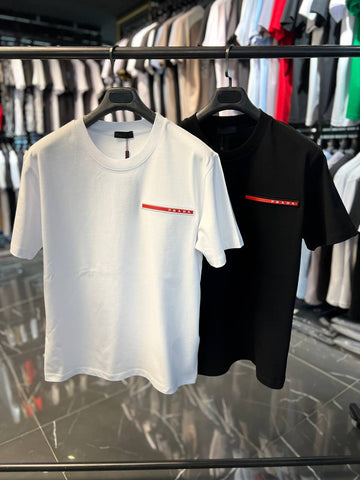 Chanel Club 5 Sequin V-Neck T-Shirt - White & Gold Logo