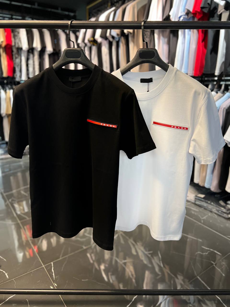 Chanel Club 5 Sequin V-Neck T-Shirt - White & Gold Logo