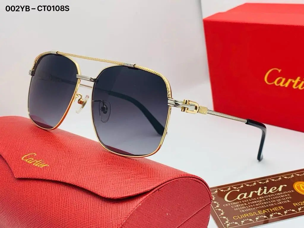 Christian Dior 'Diorizon1' Black & Gold Pilot Sunglasses with Green Lenses