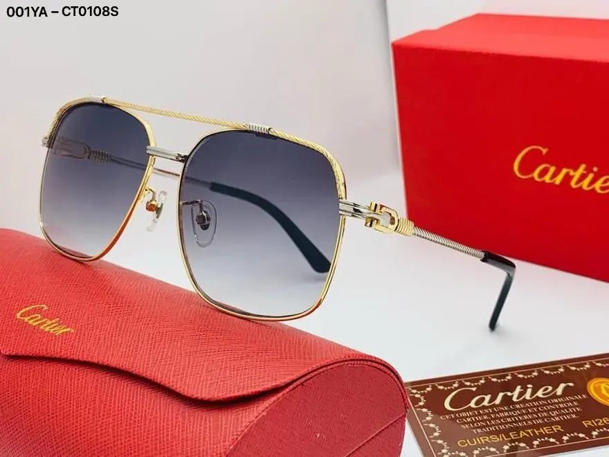 Christian Dior 'Diorizon1' Black & Gold Pilot Sunglasses with Green Lenses