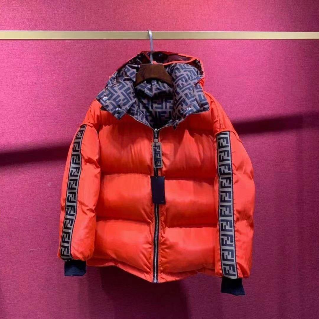 Fendi Monogrammed Puffer Jacket with Detachable Hood