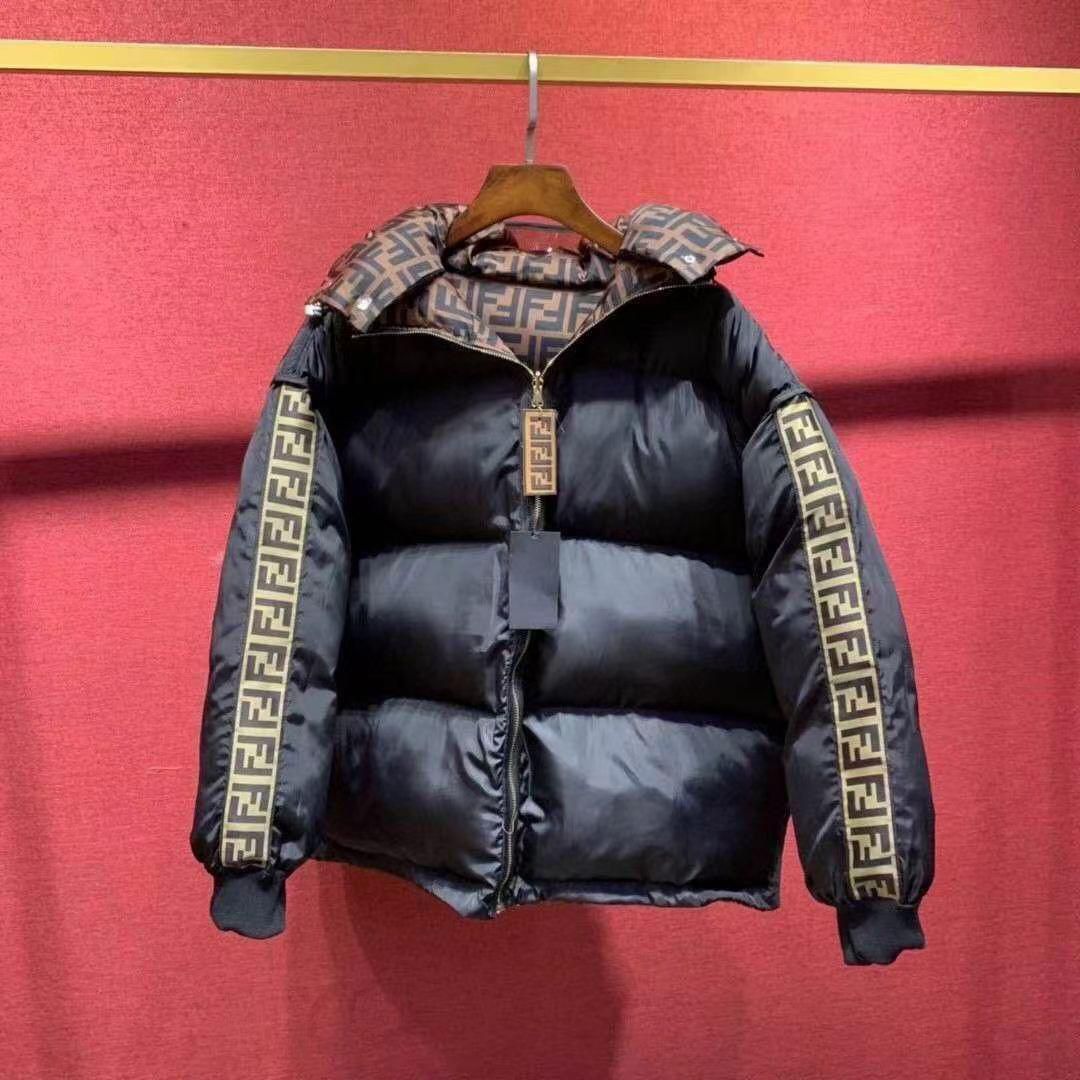 Fendi Monogrammed Puffer Jacket with Detachable Hood