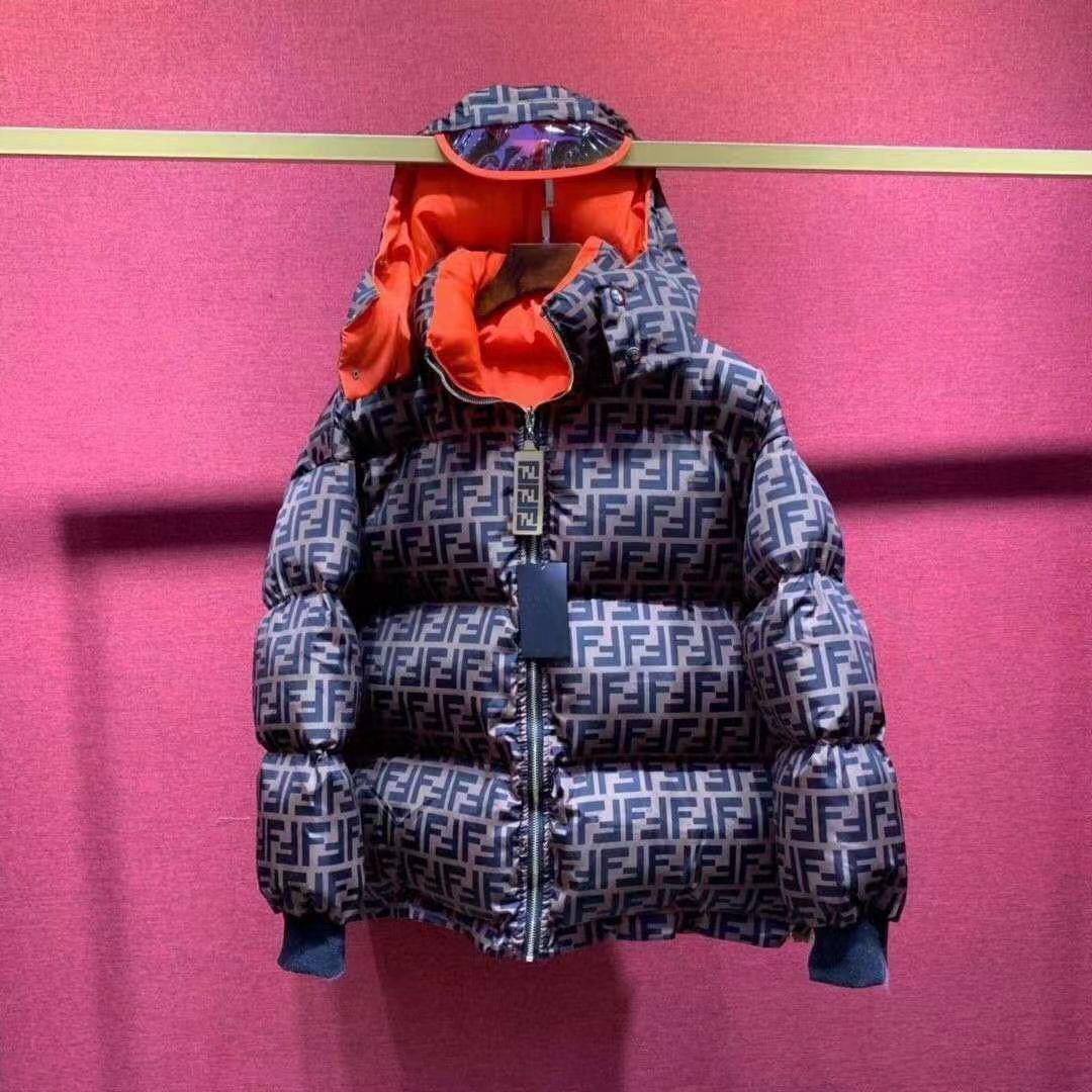 Fendi Monogrammed Puffer Jacket with Detachable Hood